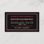 Botten, Rode halloween Party Ticket Invite Informatiekaartje (Achterkant)