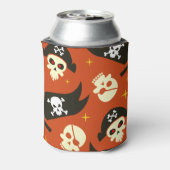 Botten schedel en kruis met bewerkbare tekst blikjeskoeler (Blikje Achterkant)