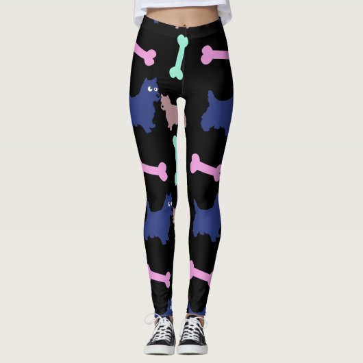 Botten Schotse Terrier kiezen B Kleur-Leggings Leggings (Voorkant)