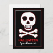 Botten, uitnodiging van Red Halloween Party (Voorkant / Achterkant)