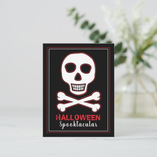 Botten, uitnodiging van Red Halloween Party (Staand voorkant)