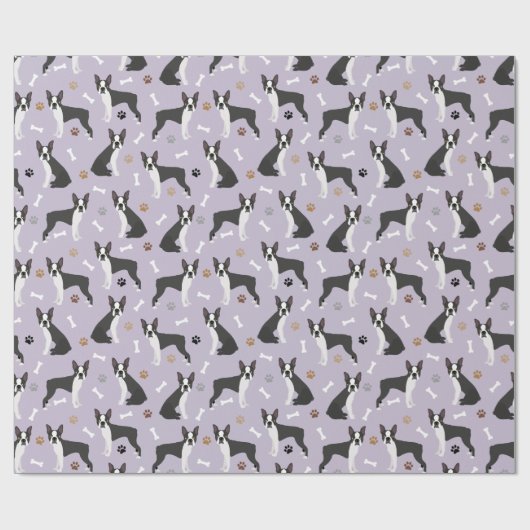 Botten van Boston Terrier en pakpapier met poten (Vlak)