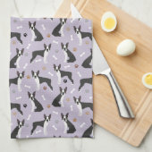 Botten van Boston Terrier en Paws Kitchen Towel Theedoek (Quarter Fold)