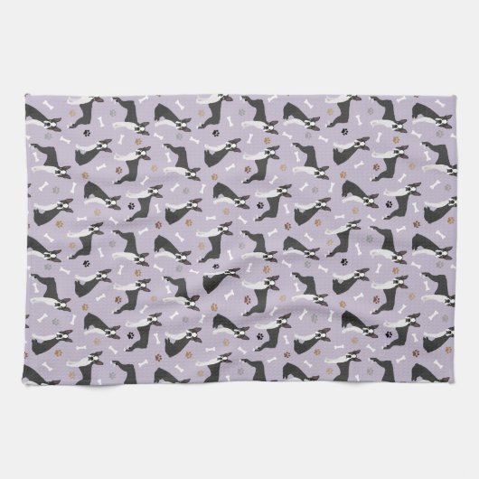 Botten van Boston Terrier en Paws Kitchen Towel Theedoek (Horizontaal)