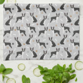 Botten van Boston Terrier en Paws Kitchen Towel Theedoek (Gevouwen)
