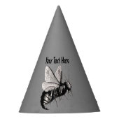 Botten van de grote Gothic Bee Skull op Wings Grey Feesthoedjes (Voorkant)