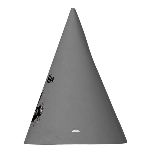 Botten van de grote Gothic Bee Skull op Wings Grey Feesthoedjes (Rechts)