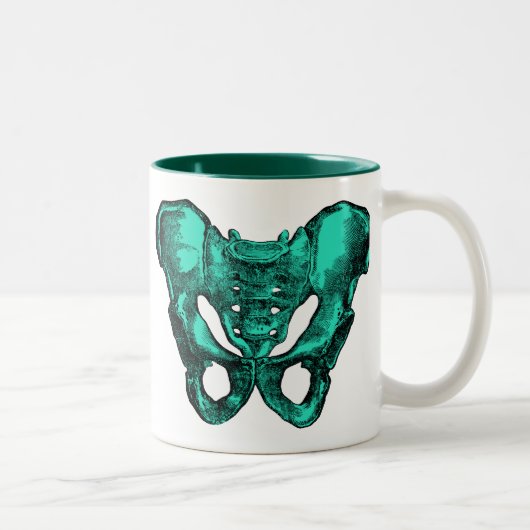 Botten van de menselijke anatomie Pelvis Tweekleurige Koffiemok (Rechts)