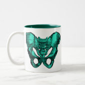 Botten van de menselijke anatomie Pelvis Tweekleurige Koffiemok (Links)