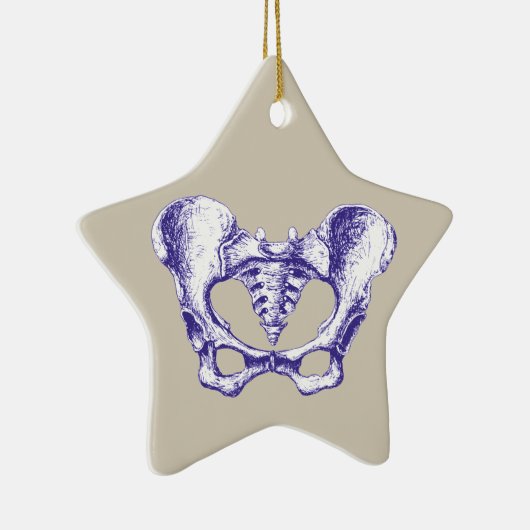 Botten van de menselijke bekken keramisch ornament (Rechts)