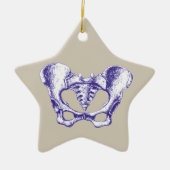 Botten van de menselijke bekken keramisch ornament (Voorkant)