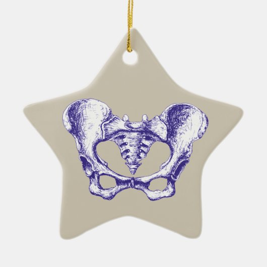 Botten van de menselijke bekken keramisch ornament (Voorkant)