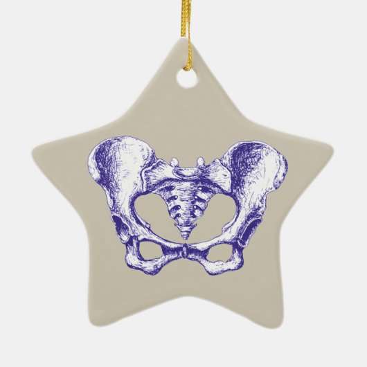 Botten van de menselijke bekken keramisch ornament (Achterkant)