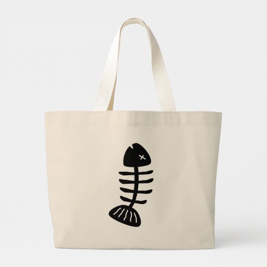 Botten van vis grote tote bag (Achterkant)