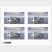 Botten van vis rechthoekige sticker (Vel)