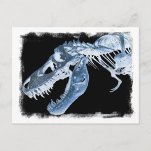 Botten voor Blue & Black T-Rex X-Ray Foto Briefkaart