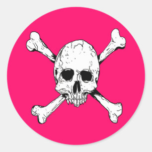 Botten voor schedel en dwars ronde sticker