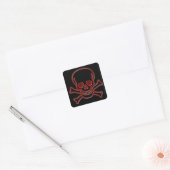 Botten voor schedel en dwars vierkante sticker (Envelop)
