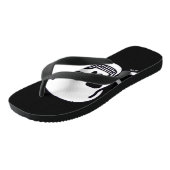 Botten zwarte brede teenslippers (Schuin)