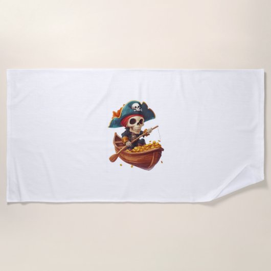Bottenboekanier � Grappige Piratenschedel Strandlaken (Voorkant)