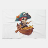 Bottenboekanier � Grappige Piratenschedel Theedoek (Horizontaal)