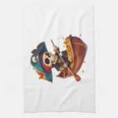 Bottenboekanier � Grappige Piratenschedel Theedoek (Verticaal)