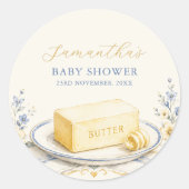 Botter Baby Borrel Elegant Ronde Sticker (Voorkant)