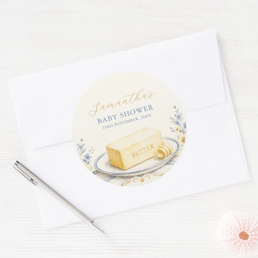 Botter Baby Borrel Elegant Ronde Sticker (Envelop)