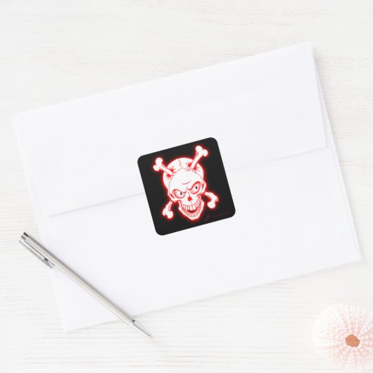 botterik vierkante sticker (Envelop)