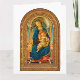 Botticelli (1445-1510) Madonna en kind op de troon Bedankkaart