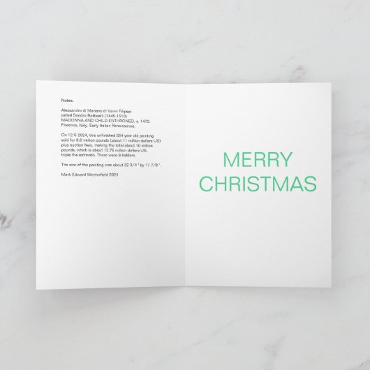 Botticelli (1445-1510) Madonna en kind op de troon Bedankkaart (Binnen)