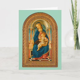 Botticelli (1445-1510) Madonna en kind op de troon Bedankkaart