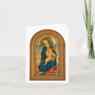 Botticelli (1445-1510) Madonna en kind op de troon Bedankkaart