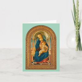 Botticelli (1445-1510) Madonna en kind op de troon Bedankkaart