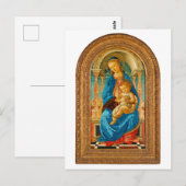 Botticelli (1445-1510) Madonna en kind op de troon Briefkaart (Voorkant / Achterkant)