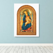 Botticelli (1445-1510) Madonna en kind op de troon Canvas Afdruk (Insitu (Houten vloer))