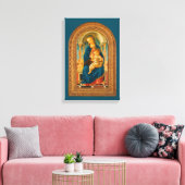 Botticelli (1445-1510) Madonna en kind op de troon Canvas Afdruk (Insitu (Woonkamer))
