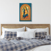 Botticelli (1445-1510) Madonna en kind op de troon Canvas Afdruk (Insitu (Slaapkamer))