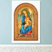Botticelli (1445-1510) Madonna en kind op de troon Canvas Afdruk (Insitu (Houten vloer))
