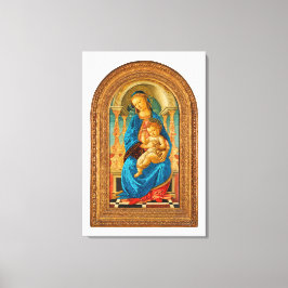 Botticelli (1445-1510) Madonna en kind op de troon Canvas Afdruk