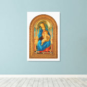 Botticelli (1445-1510) Madonna en kind op de troon Canvas Afdruk (Insitu (Houten vloer))