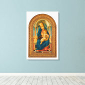 Botticelli (1445-1510) Madonna en kind op de troon Canvas Afdruk (Insitu (Houten vloer))