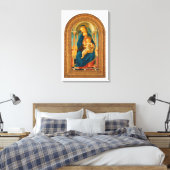 Botticelli (1445-1510) Madonna en kind op de troon Canvas Afdruk (Insitu (Slaapkamer))