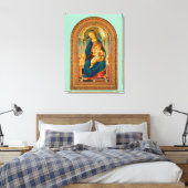 Botticelli (1445-1510) Madonna en kind op de troon Canvas Afdruk (Insitu (Slaapkamer))