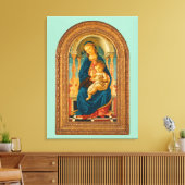 Botticelli (1445-1510) Madonna en kind op de troon Canvas Afdruk (Insitu (Woonkamer))
