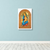 Botticelli (1445-1510) Madonna en kind op de troon Canvas Afdruk (Insitu (Houten vloer))