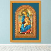 Botticelli (1445-1510) Madonna en kind op de troon Canvas Afdruk (Insitu (Houten vloer))