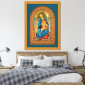 Botticelli (1445-1510) Madonna en kind op de troon Canvas Afdruk (Insitu (Slaapkamer))