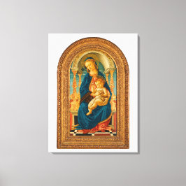 Botticelli (1445-1510) Madonna en kind op de troon Canvas Afdruk