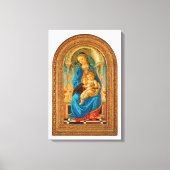 Botticelli (1445-1510) Madonna en kind op de troon Canvas Afdruk (Voorkant)